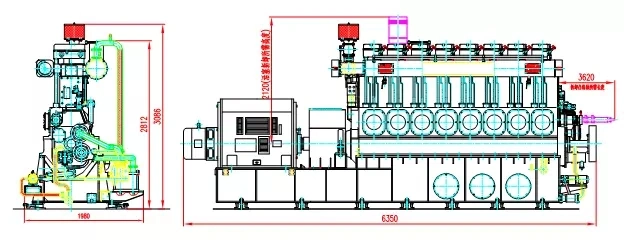 Continous Operation 800kw Wood Chips Biomass Gas Generator Set